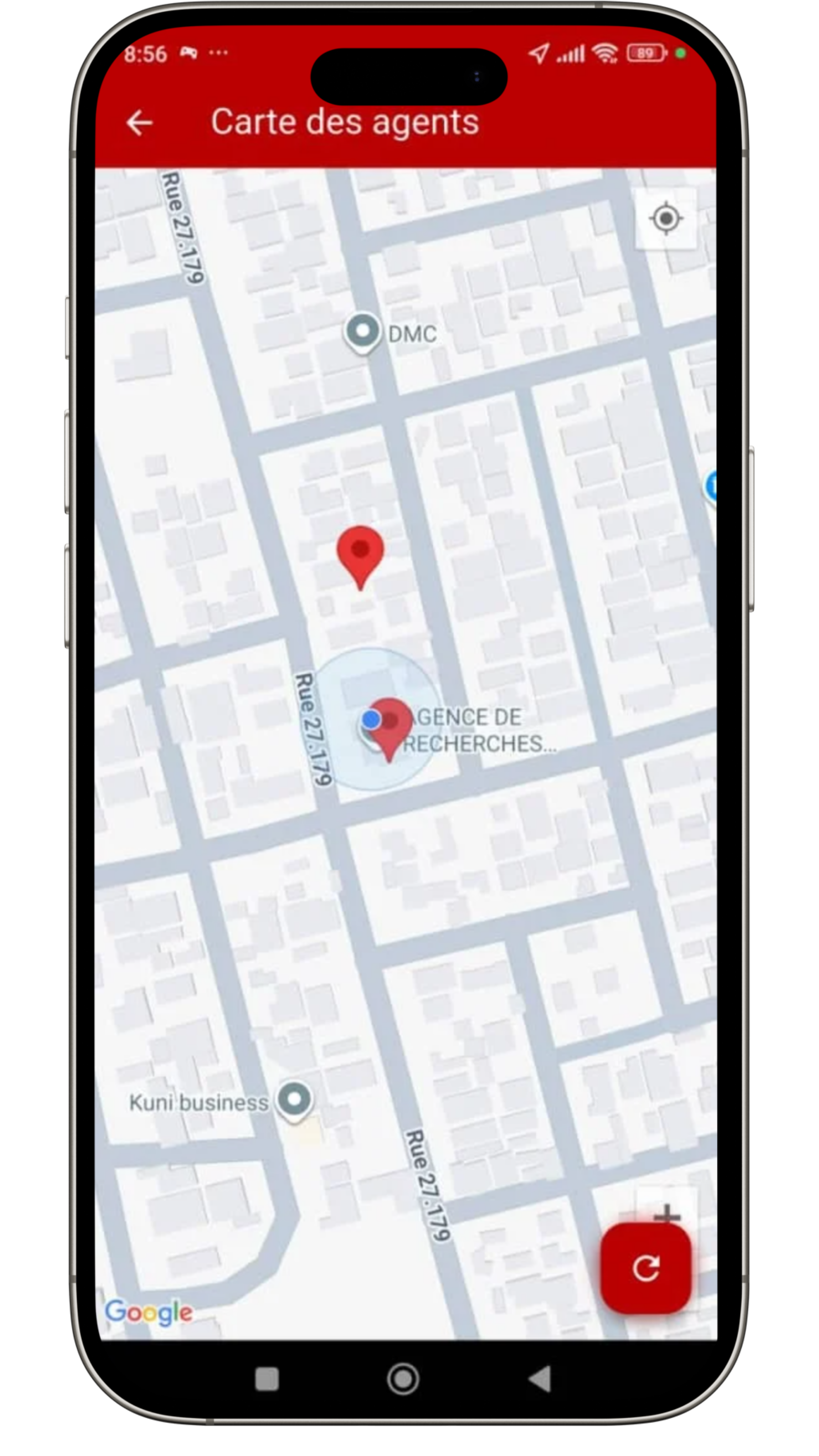 Carte interactive des agents SecureLink